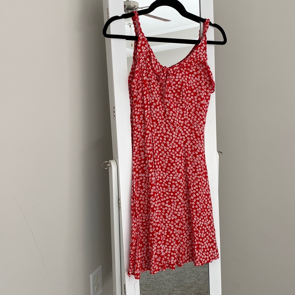 Floral red dress
